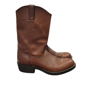 Long Haul Brown Leather Cowboy Biker Work Boots Size 9.5 Made In The USA